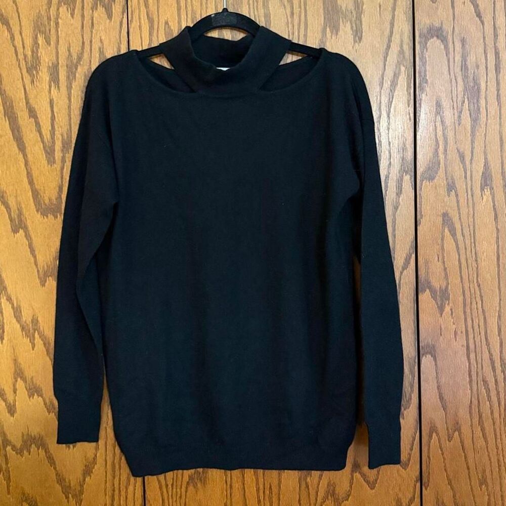 Autumn Cashmere 100% Cashmere Cutout Mock Neck Sweater Medium
